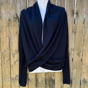CALIA Carrie Underwood Effortless Ballet Wrap Sweater Black Sz XS